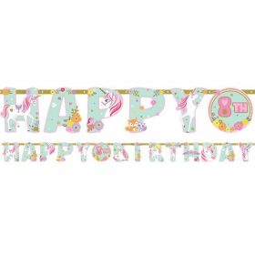 Varázslatos unikornis számozható szülinapi felirat