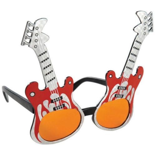 Piros-ezüst gitáros party szemüveg