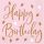 Rózsaszín rose gold happy birthday szalvéta 16 db