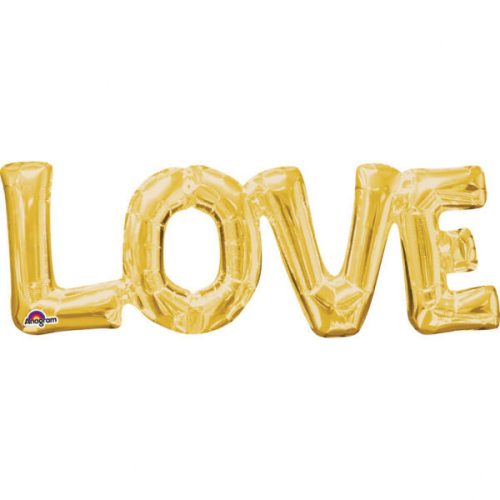 Arany love fólia lufi felirat