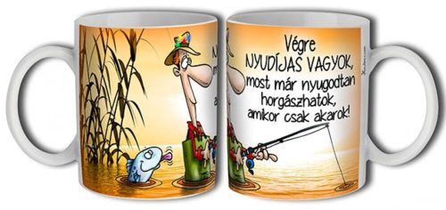 Horgászos nyugdíjas vagyok bögre