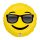 Fekete napszemüveges vidám smile fólia lufi