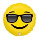 Fekete napszemüveges vidám smile fólia lufi