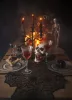Fekete pókháló mintás halloween asztalközép