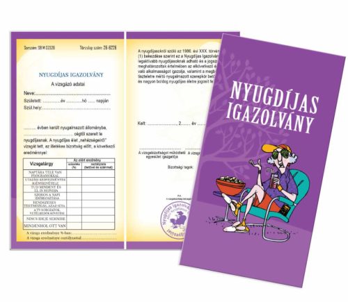 Lila női vicces nyugdíjas bizonyítvány