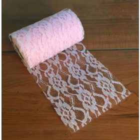 Rózsaszín csipke szalag 9-11 cm x 9 m