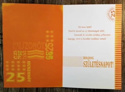 Színes 25 szülinapi képeslap