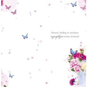 Virágos nyugdíjas búcsúztató képeslap