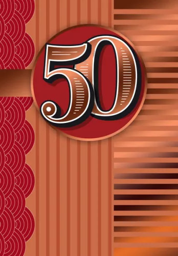 Elegáns 50 szülinapi képeslap