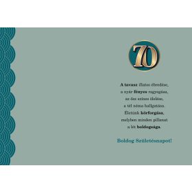 Elegáns 70 szülinapi képeslap
