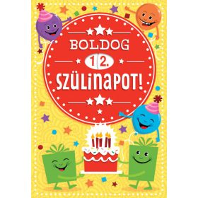 Vidám figurás számozható szülinapi képeslap