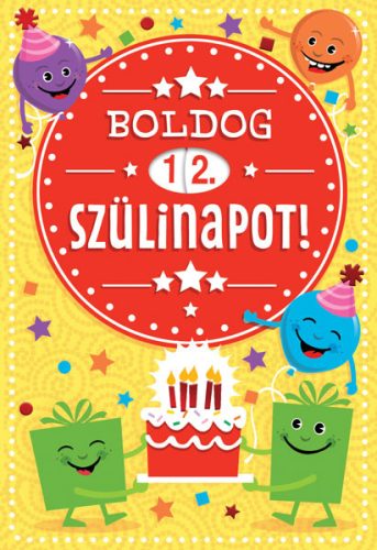 Vidám figurás számozható szülinapi képeslap