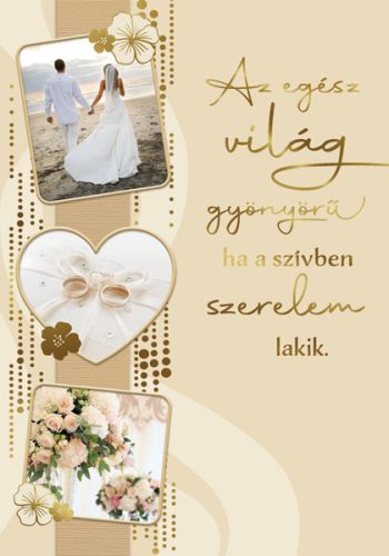 Romantikus esküvői képeslap