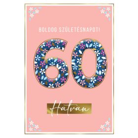 Virágos 60 szülinapi képeslap