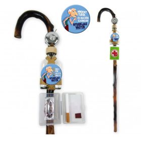 Nyugdíjas mindent tudok csengős sétabot