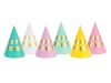 Pasztell színes happy birthday csákó 6 db