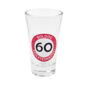   Boldog 60 születésnapot sebességkorlátozó pálinkás pohár