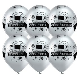 Króm ezüst ballagásodra szeretettel latex lufi