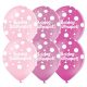 Rózsaszín árnyalatú pöttyös boldog szülinapot latex lufi 6 db