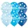 Kék árnyalatú pöttyös boldog szülinapot latex lufi 6 db