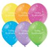 Színes szerpentines boldog születésnapot latex lufi 6 db