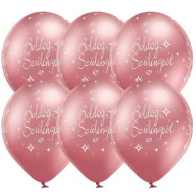 Króm rózsaszín boldog szülinapot lufi