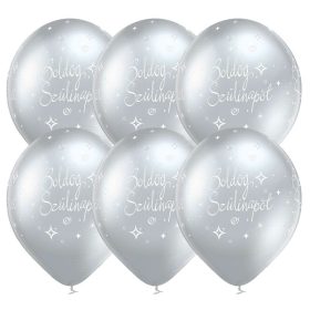 Króm ezüst boldog szülinapot lufi