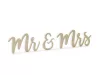  Arany glitteres mr és mrs fa felirat