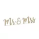  Arany glitteres mr és mrs fa felirat
