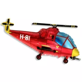 Piros helikopter fólia lufi