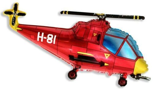 Piros helikopter fólia lufi