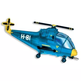Kék helikopter fólia lufi