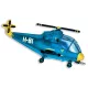 Kék helikopter fólia lufi