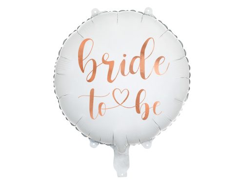 Rose gold fehér bride to be fólia lufi