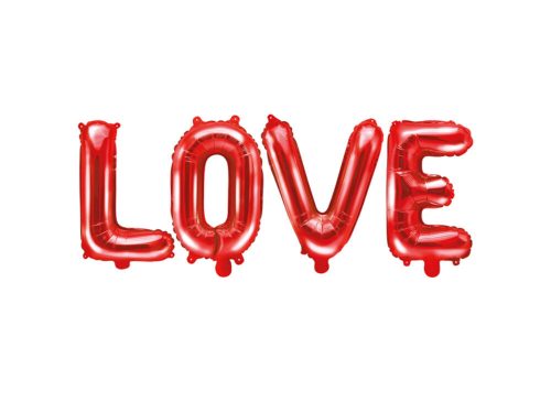 Piros love levegős fólia lufi felirat