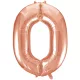 Rose gold 0 szám fólia lufi 86 cm