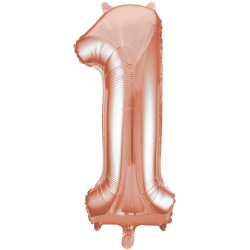 Rose gold 1 szám fólia lufi 86 cm