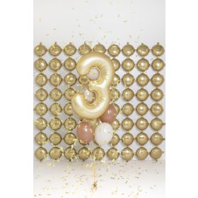 Pezsgő arany 3 szám fólia lufi