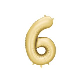 Pezsgő arany 6 szám fólia lufi