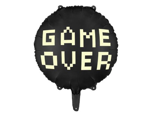 Kerek fekete game over fólia lufi