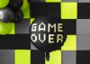 Kerek fekete game over fólia lufi