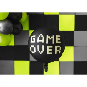 Kerek fekete game over fólia lufi