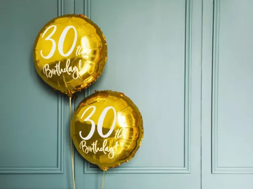 Arany 30 szülinapi fólia lufi