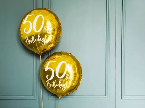 Arany 50 szülinapi fólia lufi