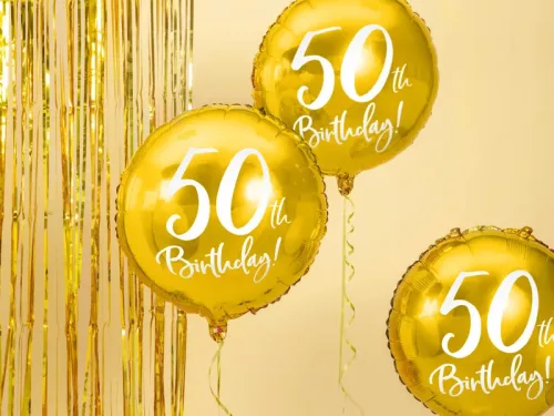 Arany 50 szülinapi fólia lufi