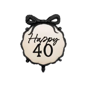 Fekete masnis 40 szülinapi fólia lufi