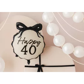 Fekete masnis 40 szülinapi fólia lufi
