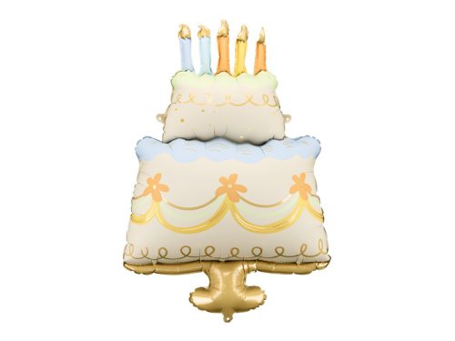 Virágos szülinapi torta fólia lufi