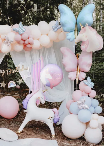 Pillangós unikornis fej fólia lufi