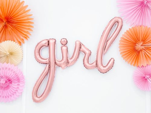 Rose gold girl fólia lufi felirat